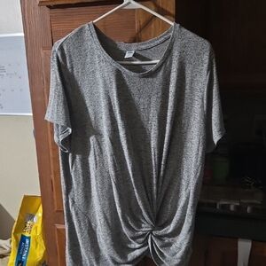 Old Navy Gray Twist-Front Tee
